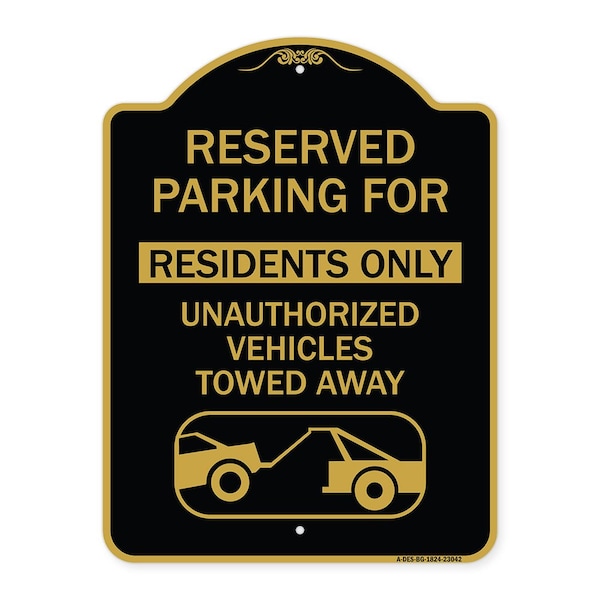 Reserved Parking Reserved Parking for Residents Only Unauthorized Vehicles Towed Away, BG-1824-23042